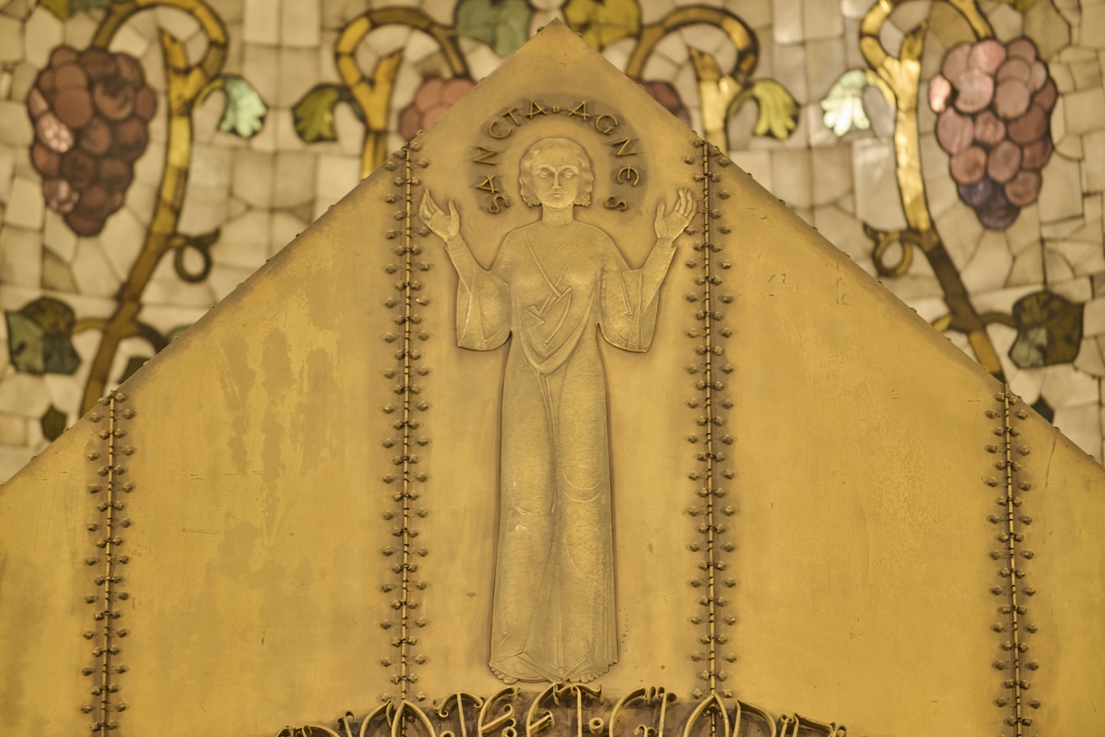 Relief of St. Agnes on the ciborium