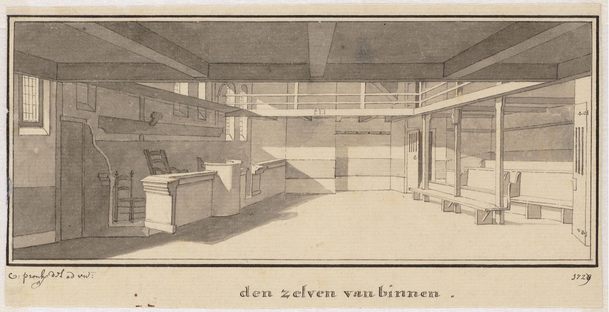 Interieur van de schuilkerk